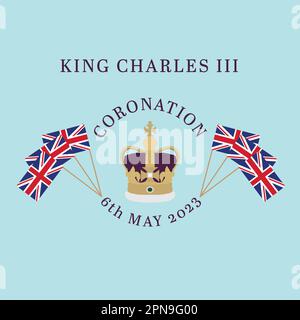 König Karl III. Krönung 6. Mai 2023 Vektordarstellung Stock Vektor