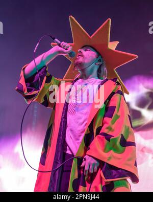 Madison, USA. 16. April 2023. Dylan Brady von 100 Gecs bei The Sylvee am 16. April 2023 in Madison, Wisconsin (Foto: Daniel DeSlover/Sipa USA) Guthaben: SIPA USA/Alamy Live News Stockfoto