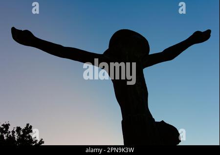 Die Statue des auferstandenen Christus in Medjugorje, Bosnien und Herzegowina. Stockfoto