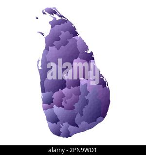 Sri-Lanka-Karte. Geometrischer Stil für die Länderumrisse. Wundervolle Vektordarstellung. Stock Vektor