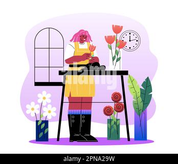 Glückliche Gärtnerin Stock Vektor