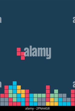 Vektor Retro Spiel Muster Hintergrund. Video alten Computer Spiel. Stock Vektor