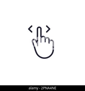Symbol für den Vektor mit dem Finger wischen. Ziehen, wischen, berühren, tippen Sie auf das Symbol für den mobilen Bildschirm, Finger-Geste. Stock Vektor