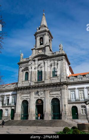 Porto, Portugal. 13. Februar 2023. Kirche der Heiligen Dreifaltigkeit, Igreja da Santissima Trindade Stockfoto