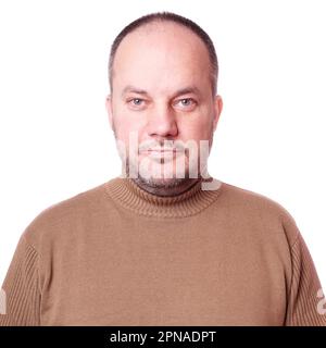 Im mittleren Alter Mann mit neutral, aber freundlichen Ausdruck Stockfoto