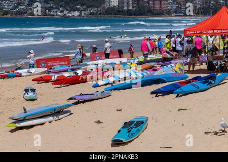 NSW Surf Life Saving Championships 2023. Manly Beach, Sydney Northern Beaches. Stockfoto