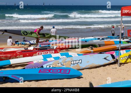 NSW Surf Life Saving Championships 2023. Manly Beach, Sydney Northern Beaches. Stockfoto