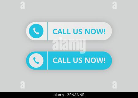 Die Schaltfläche „Call US now“ (Jetzt anrufen) Stock Vektor