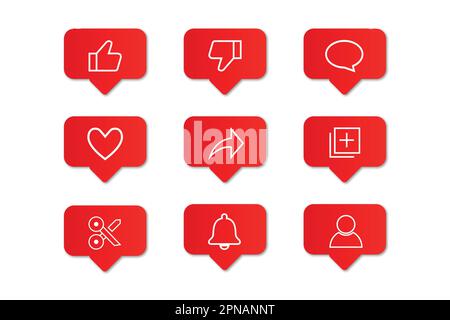 Flache Symbole für soziale Medien Stock Vektor