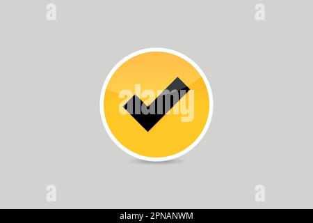 Hochglanz-Häkchen-Symbol-Schaltfläche Premium-Vektor Stock Vektor