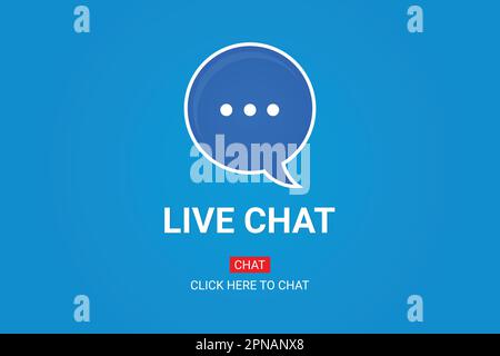 Schaltfläche „Live-Chat“ der Sprechblase mit Chat-Symbol Stock Vektor