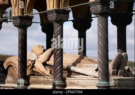 Grace Darlings Grab vor St. Aidans Church, Bamburgh, Northumberland Stockfoto