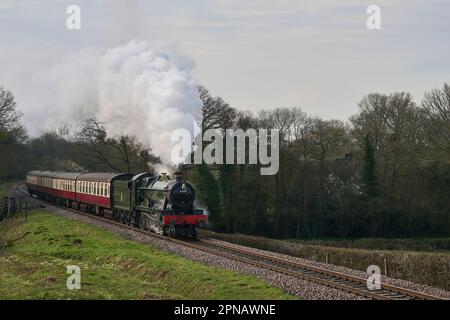 Wightwick Hall im Dampf bei der Bluebell Railway Stockfoto