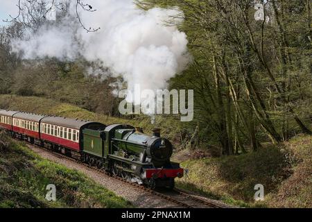 Wightwick Hall im Dampf bei der Bluebell Railway Stockfoto