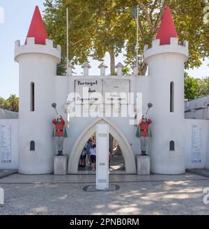 Coimbra, Portugal - September 7. 2019: Portugal dos Pequenitos Entry, Coimbra. Gilt als der erste Freizeitpark des Landes Stockfoto