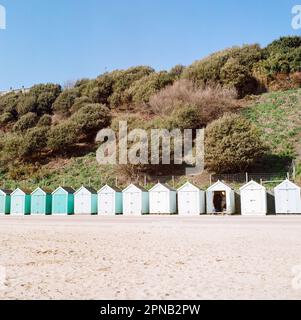 Beach Huts, Bournemouth, Dorset, England, Großbritannien. Stockfoto