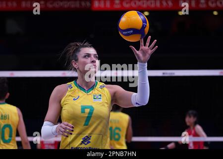 ANKARA, TURKIYE - 13. JULI 2022: Montibeller Rosamaria in Brasilien gegen Japan VNL-Viertelfinale in der Ankara Arena Stockfoto