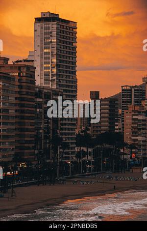 Benidorm bei Sonnenuntergang Stockfoto