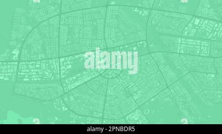 Green Gaborone City Area, Botsuana, Vektorhintergrundkarte, Straßen und Wasserdarstellung. Breitbildformat, Roadmap für digitales Flachdesign. Stock Vektor