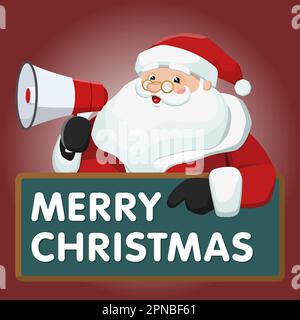 Der Weihnachtsmann hält Ein Megafon Stock Vektor