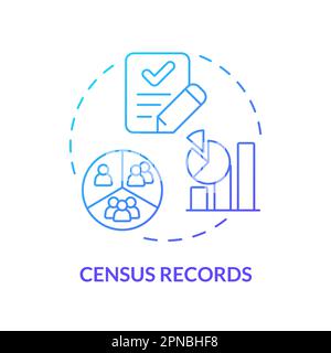 Zählung zeichnet blaues Gradientensymbol auf Stock Vektor