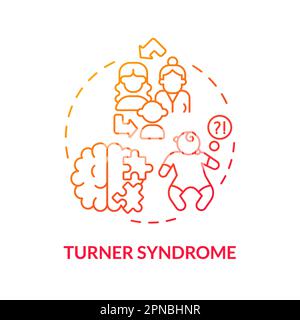 Turner-Syndrom rotes Gradientenkonzept-Symbol Stock Vektor