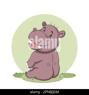 Süße Cartoon-Hippo-Figur Stock Vektor