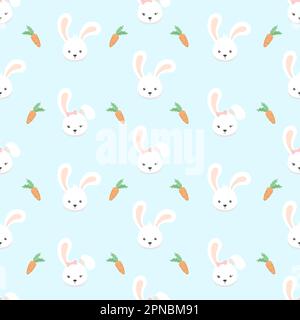 Süßes Paar Hase nahtloses Muster Stock Vektor
