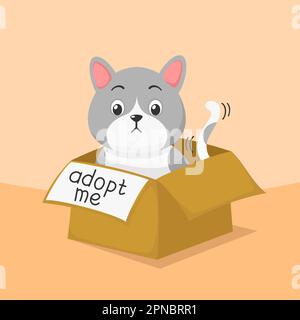 Die süße Kätzchen-Kätzchen-Katze muss adoptiert werden Stock Vektor