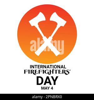 Internationaler Feuerwehrtag. Vektordarstellung auf weißem Hintergrund. Stock Vektor