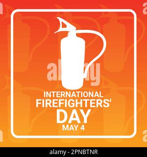 Internationaler Feuerwehrtag. Mai 4. Urlaubskonzept. Vorlage für Hintergrund, Banner, Karte, Poster mit Texteindruck. Stock Vektor