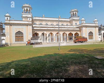 Chowmahalla Palace in Hyderabad, Indien, zeigt ein beeindruckendes Beispiel königlicher Architektur mit einer Mischung aus europäischer, Mogul- und indoislamischer St. Stockfoto