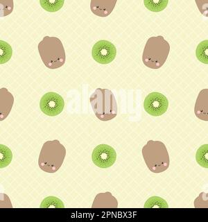 Süßes Kawaii-Kiwi-Fruchtmuster Stock Vektor