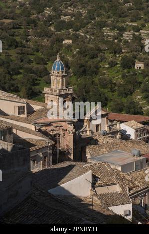 Ragusa Ibla, Glockenturm der Kirche San Filippo Neri, Provinz Ragusa, Sizilien, Italien, Europa; UNESCO-Weltkulturerbe Stockfoto