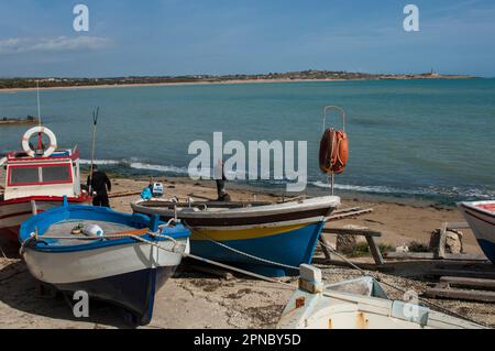 Scicli, das Küstendorf Sanpieri, Provinz Ragusa, Sizilien, Italien, Europa. Stockfoto