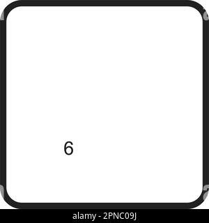 Vektorbild der Zifferntaste mit sechs Symbolen. Geeignet für mobile Apps, Web-Apps und Printmedien. Stock Vektor
