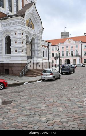 Kirche und Politik in Tallinn, Estland Stockfoto