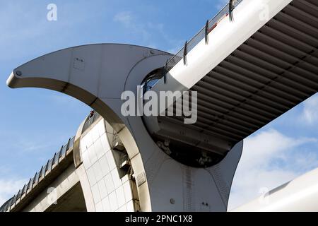 Detail des rotierenden Bootsheberads bei Falkirk im Zentrum Schottlands Stockfoto