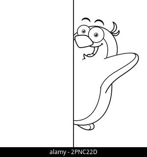 Cartoon-Pinguin-Maskottchen-Umriss Stock Vektor