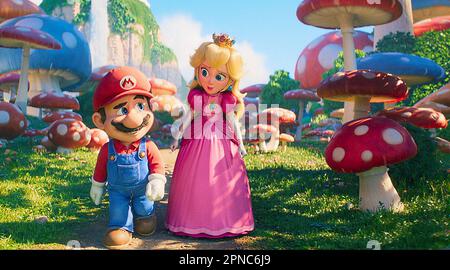 Der Super Mario Bros Film Mario & Princess Peach Stockfoto