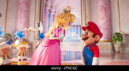 Mario & Prinzessin Peach Der Super Mario Bros Film Stockfoto