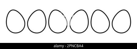 Die Symbole der Ostereier-Linie sind umrandet. Vektordarstellung. Stock Vektor