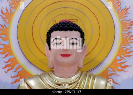 Phu Sohn TU buddhistischer Tempel. Siddhartha Gautama, der Shakyamuni Buddha. Tan Chau. Vietnam. Stockfoto