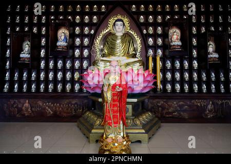 Phat Quang buddhistischer Tempel. Siddhartha Gautama, der Shakyamuni Buddha. Chau Doc. Vietnam. Stockfoto