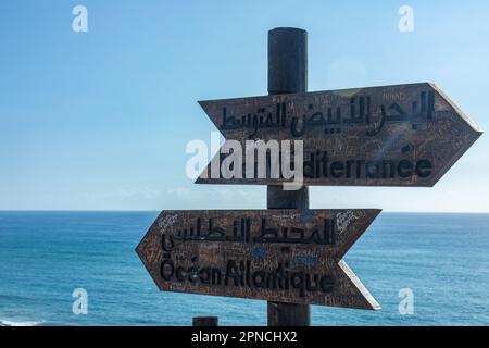 Tanger, Marokko - 2022: Cape Spartel Reservat nahe Tanger, mit einem sehr berühmten Leuchtturm Stockfoto