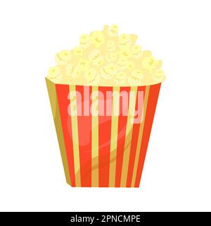 Popcorn-Illustration im Cartoon-Stil in Farbe. Bearbeitbares Vektorgrafikdesign. Stock Vektor