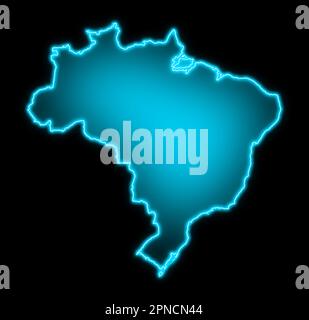 brasilianisches MAP Blue Glwo futuristisches Design Stockfoto