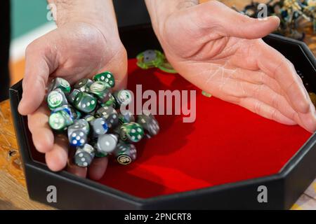 Satz von Spielen Action-Figuren, Spiel Warhammer 40.000, Spieler Stockfoto
