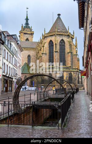 St.-Martin-Kirche in Colmar, Frankreich. Gebaut zwischen 1234 und 1365. Stockfoto