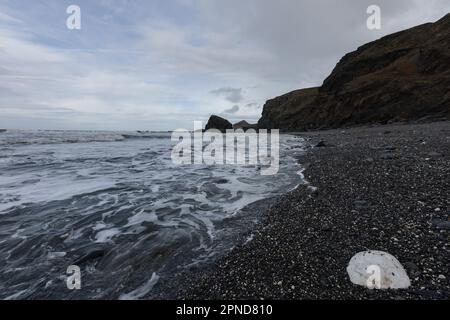 Der Küstenweg und die Küste am 29. Oktober 2022 in Crackington Haven, Cornwall, England. Kredit: SMP News Stockfoto